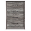 Bowery Hill Contemporary 4-Drawer Wood Chest in Rustic Charcoal