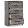 Bowery Hill Contemporary 4-Drawer Wood Chest in Rustic Charcoal