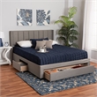 Bowery Hill Grey Fabric Full Size 3-Drawer Storage Platform Bed