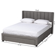 Bowery Hill Grey Fabric Full Size 3-Drawer Storage Platform Bed