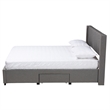 Bowery Hill Grey Fabric Full Size 3-Drawer Storage Platform Bed