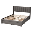 Bowery Hill Grey Fabric Full Size 3-Drawer Storage Platform Bed