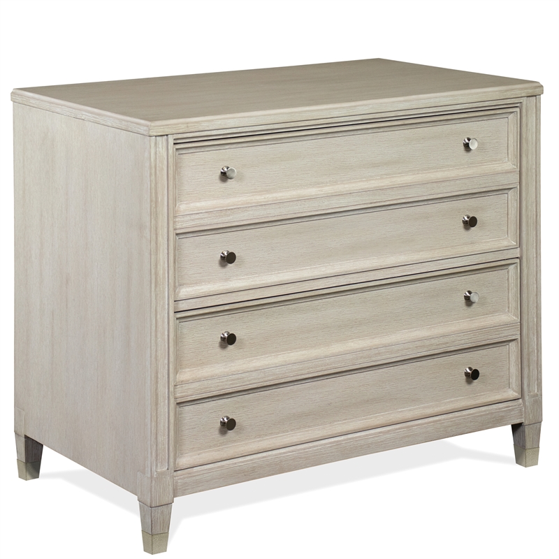 Bowery Hill Wood Champagne Beige Lateral File Cabinet Rectangular Fully Assembled 36
