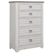 Bowery Hill White-Washed Wood Farmhouse Style 5-drawer Chest