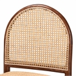 Bowery Hill Natural Rattan and Acacia Wood 2-Piece Dining Chair Set