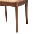 Bowery Hill Natural Rattan and Acacia Wood 2-Piece Dining Chair Set