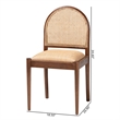 Bowery Hill Natural Rattan and Acacia Wood 2-Piece Dining Chair Set
