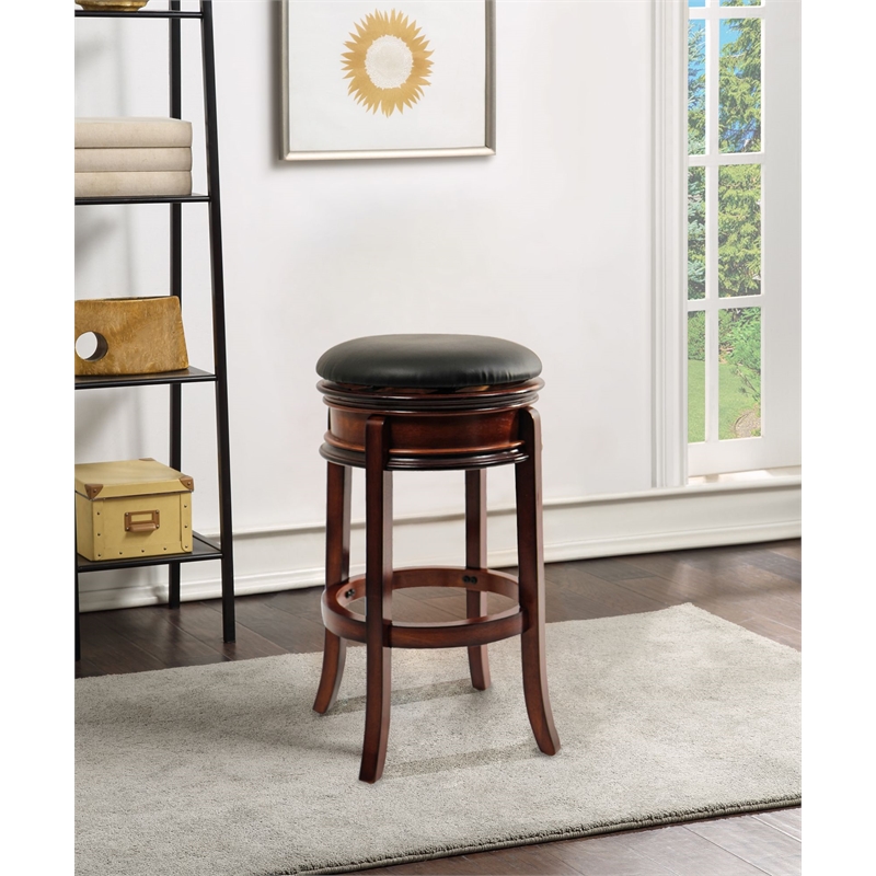 Bowery Hill Modern / Contemporary Swivel Backless Bar Stool - Brandy