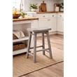 Bowery Hill Backless Saddle Counter Stool - Storm Gray Wire-Brush
