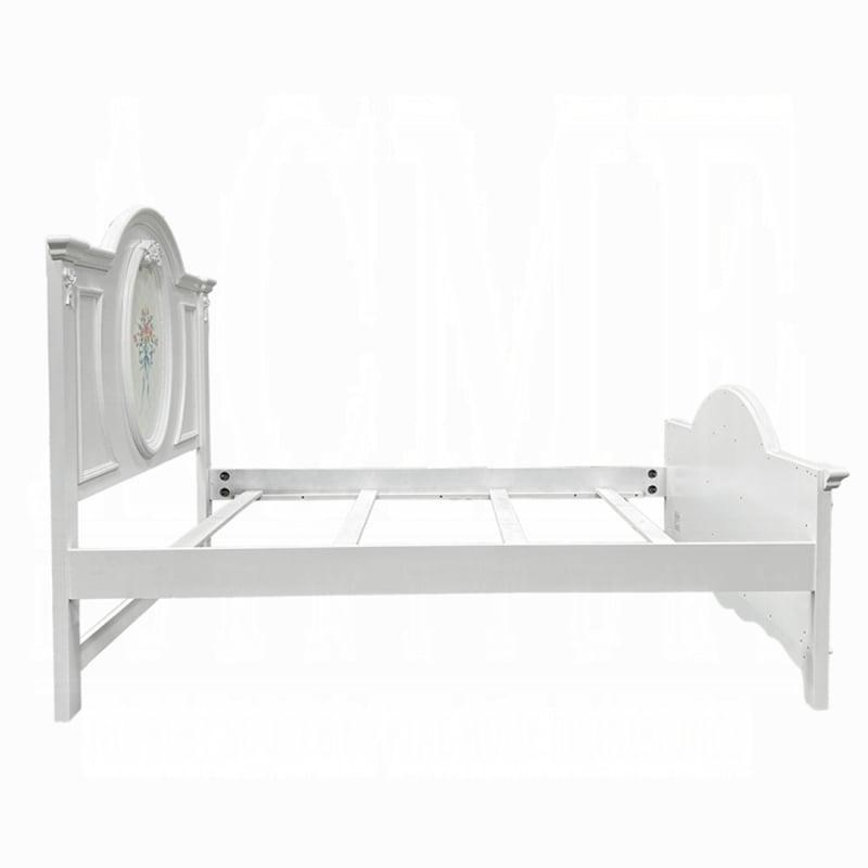 Bowery Hill Contemporary Wooden Full Bed with 2 Drawers in White