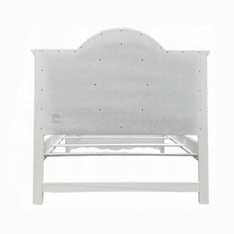 Bowery Hill Contemporary Wooden Full Bed with 2 Drawers in White