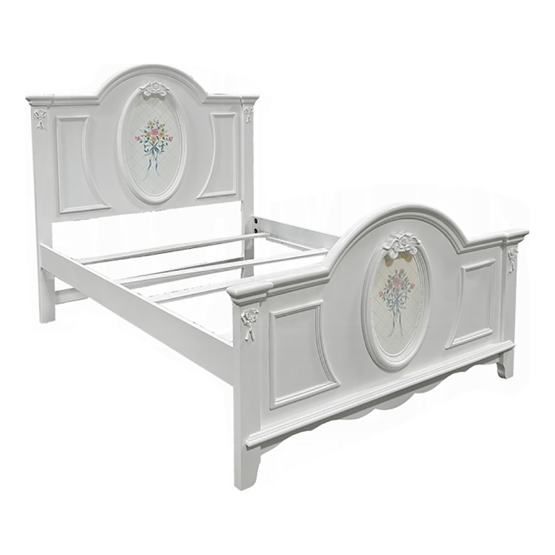Bowery Hill Contemporary Wooden Full Bed with 2 Drawers in White