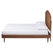 Bowery Hill Walnut Brown Wood and Rattan Queen Size Platform Bed