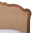 Bowery Hill Walnut Brown Wood and Rattan Queen Size Platform Bed