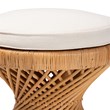 Bowery Hill Natural Rattan Light Honey Footstool Hourglass Round Fully Assembled 17.7
