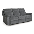 Bowery Hill Modern / Contemporary Gray Finish Power Reclining Sofa