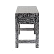 Bowery Hill Black and White Capiz Shell 3-Drawer Console Table