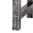 Bowery Hill Black and White Capiz Shell 3-Drawer Console Table