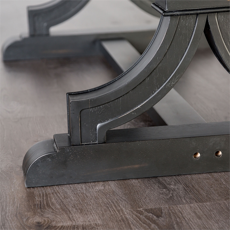 Bowery Hill Contemporary Wood Rectangular Dining Table in Black