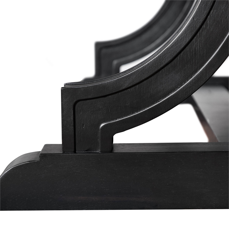 Bowery Hill Contemporary Wood Rectangular Dining Table in Black