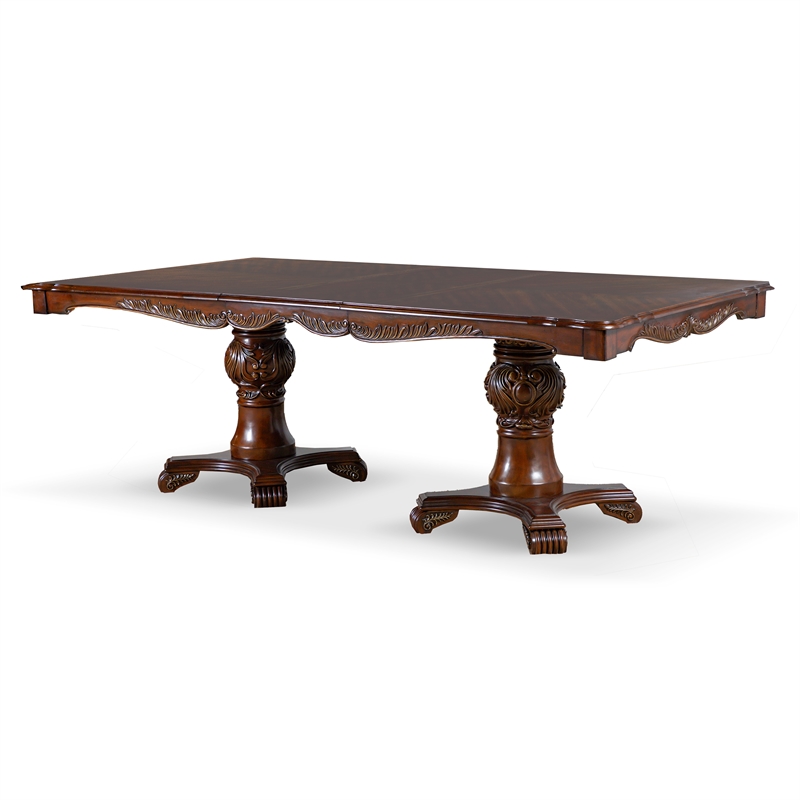 Bowery Hill Solid Wood 7-Piece Expandable Dining Set in Cherry