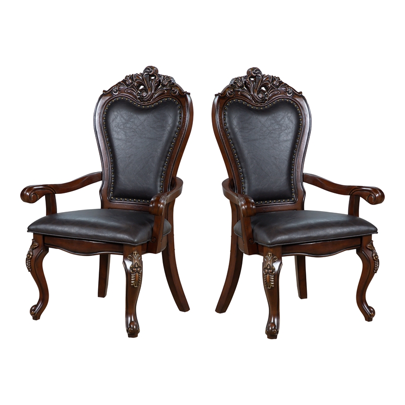 Bowery Hill Solid Wood 7-Piece Expandable Dining Set in Cherry