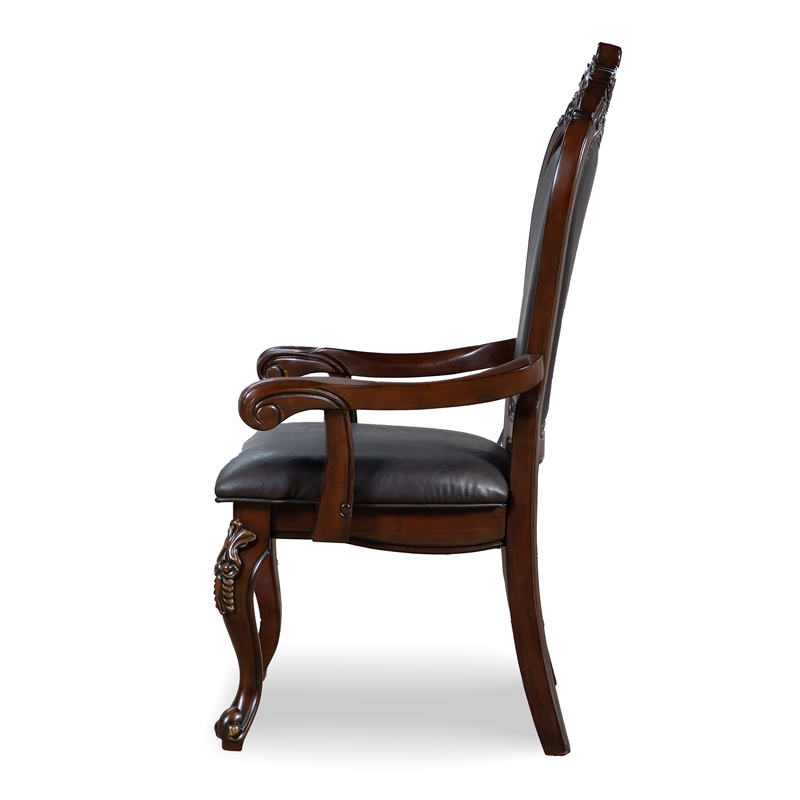 Bowery Hill Solid Wood 7-Piece Expandable Dining Set in Cherry