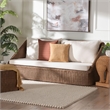 Bowery Hill Modern Bohemian Peanut Brown Braided Rattan Sofa