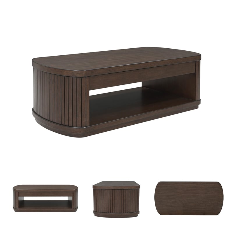 Bowery Hill Modern / Contemporary Dark Brown Lift-Top Coffee Table