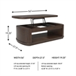 Bowery Hill Modern / Contemporary Dark Brown Lift-Top Coffee Table