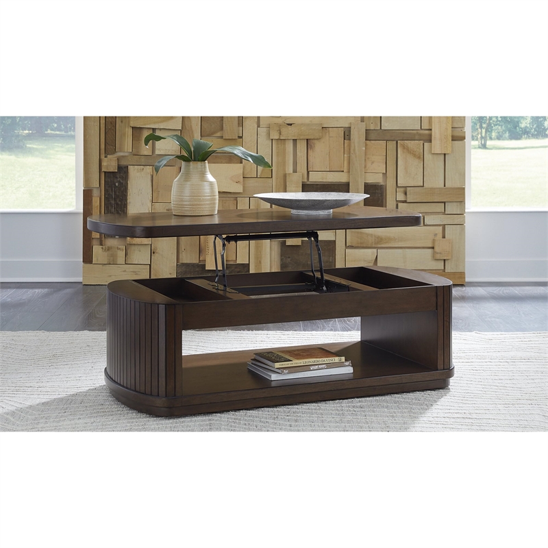 Bowery Hill Modern / Contemporary Dark Brown Lift-Top Coffee Table