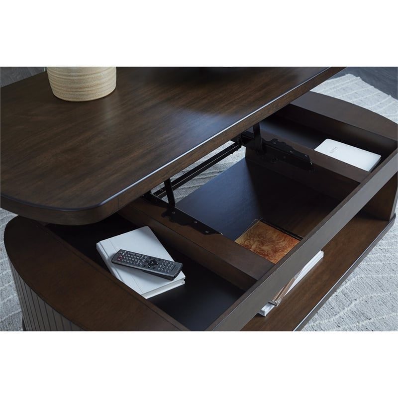 Bowery Hill Modern / Contemporary Dark Brown Lift-Top Coffee Table
