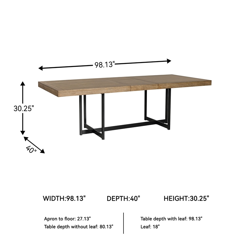 Bowery Hill Modern / Contemporary Light Brown Dining Extension Table