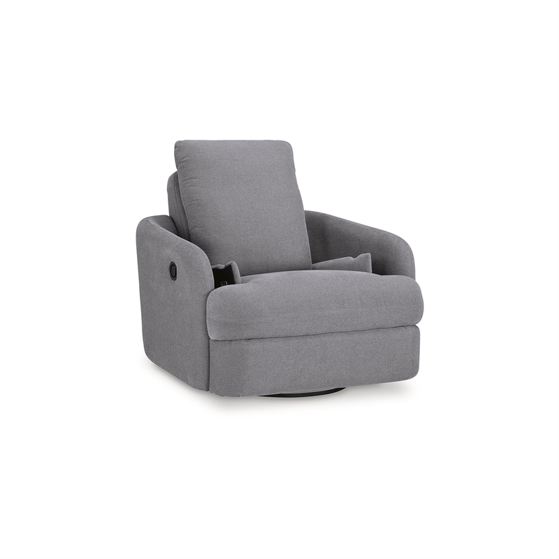 Bowery Hill Modern / Contemporary Gray Finish Swivel Glider Chair