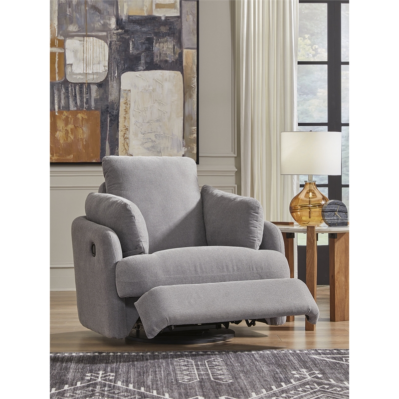 Bowery Hill Modern / Contemporary Gray Finish Swivel Glider Chair