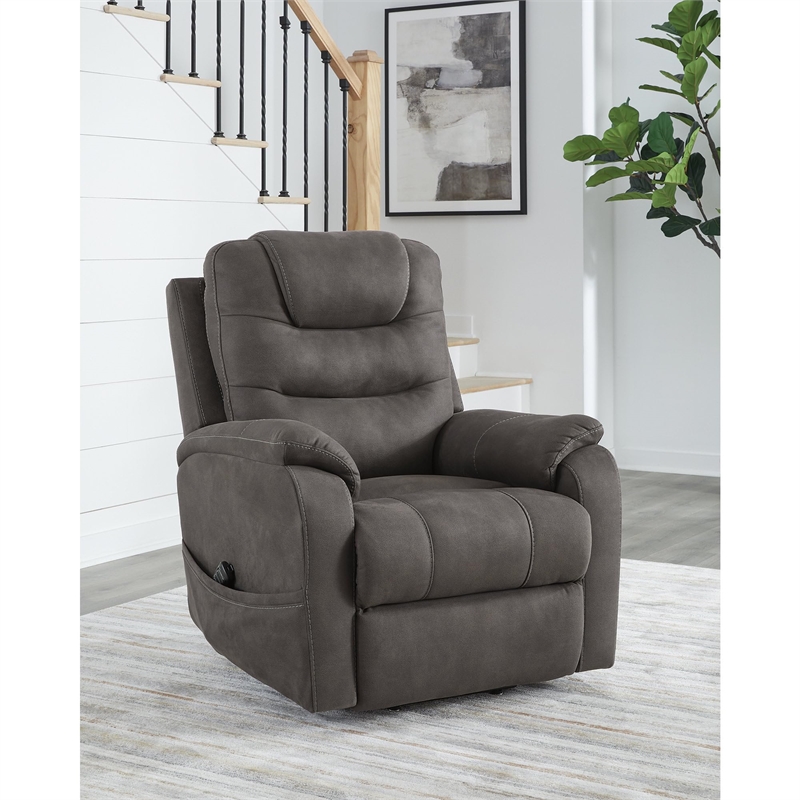 Bowery Hill Modern / Contemporary Gray Finish Power Lift Recliner
