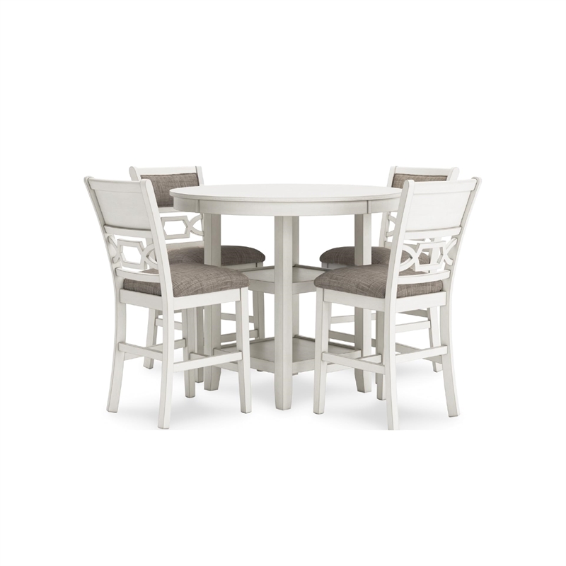 Bowery Hill Modern / Contemporary Antique White Dining Table Set