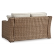 Bowery Hill Contemporary Beige Wicker / Rattan Outdoor Loveseat