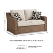 Bowery Hill Contemporary Beige Wicker / Rattan Outdoor Loveseat