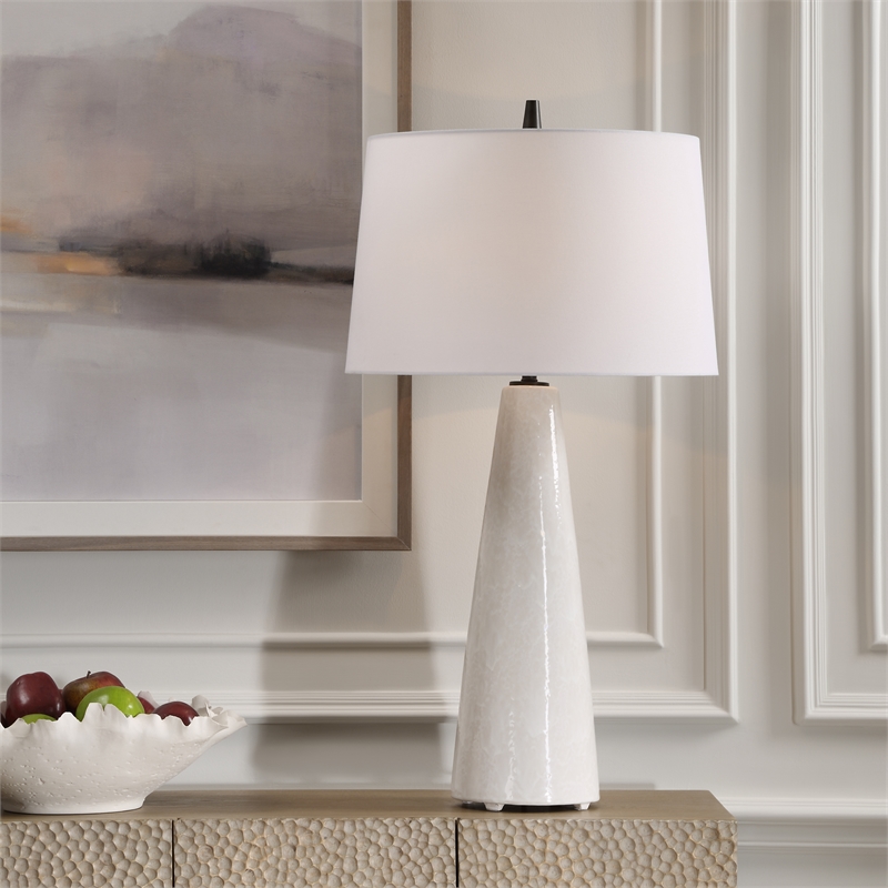 Bowery Hill Modern / Contemporary Ivory Glaze Ceramic Table Lamp