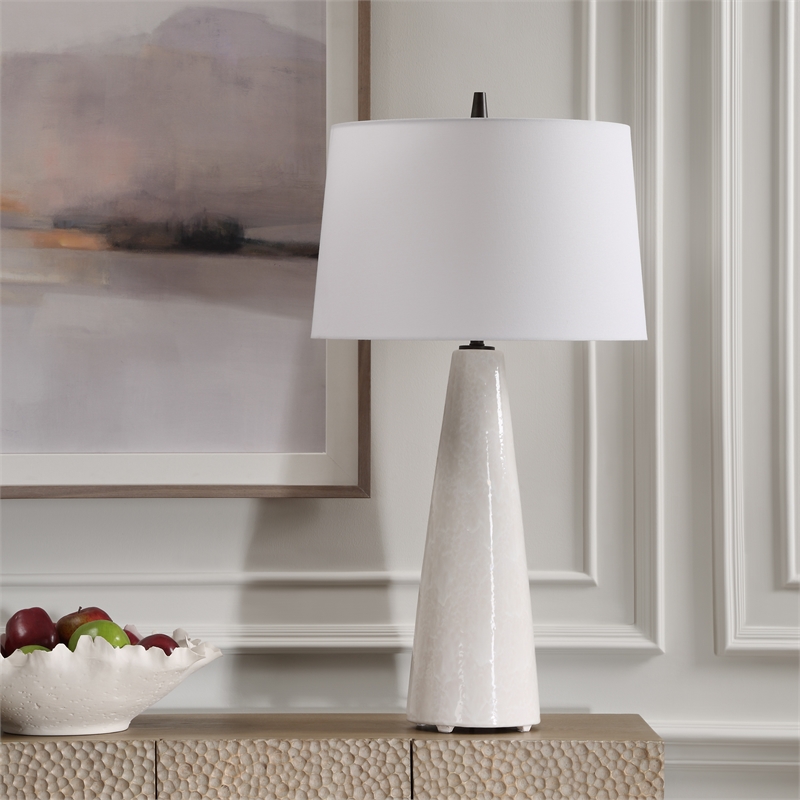 Bowery Hill Modern / Contemporary Ivory Glaze Ceramic Table Lamp