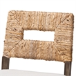 Bowery Hill Dark Brown Mahogany Wood and Natural Rattan Counter Stool