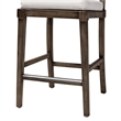 Bowery Hill Dark Brown Mahogany Wood and Natural Rattan Counter Stool