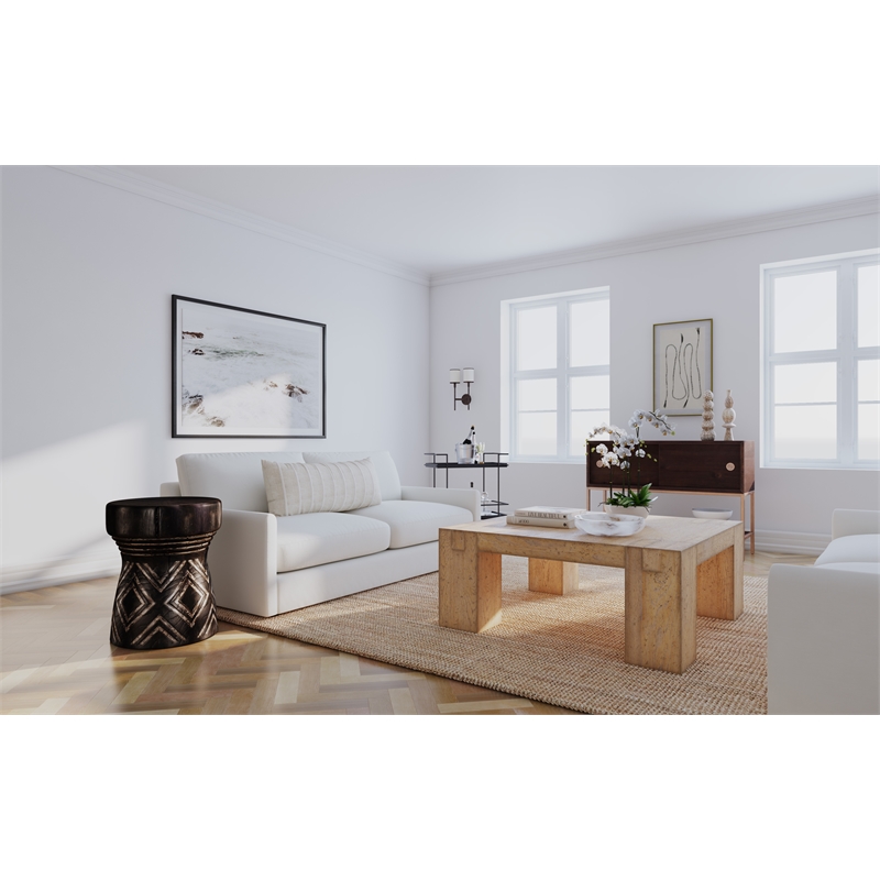 Bowery Hill Contemporary Square Cocktail Table in Brown Wood