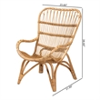 Bowery Hill Contemporary Bohemian Natural Brown Rattan Armchair