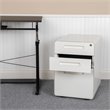 Bowery Hill Modern 3 Drawer Modern Mobile File Cabinet in White