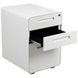 Bowery Hill Modern 3 Drawer Modern Mobile File Cabinet in White