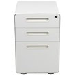 Bowery Hill Modern 3 Drawer Modern Mobile File Cabinet in White