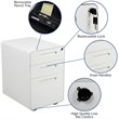 Bowery Hill Modern 3 Drawer Modern Mobile File Cabinet in White