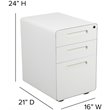 Bowery Hill Modern 3 Drawer Modern Mobile File Cabinet in White